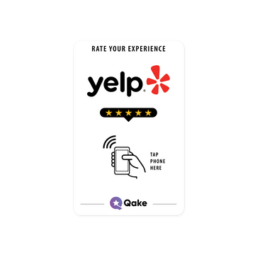 Qake Yelp Review Card with NFC for Easy Customer Reviews and Analytics Insights