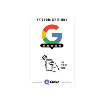 Qake Google Review Card - Advanced NFC Technology for Instant Customer Feedback and Integrated Analytics